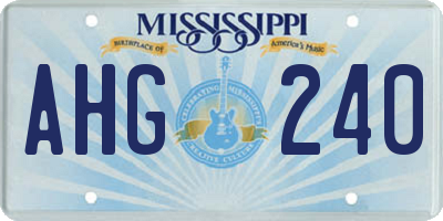 MS license plate AHG240