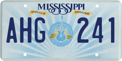 MS license plate AHG241