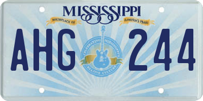 MS license plate AHG244