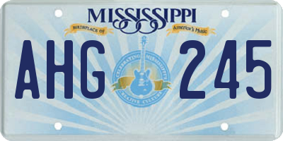 MS license plate AHG245