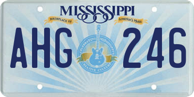 MS license plate AHG246