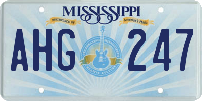 MS license plate AHG247