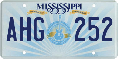 MS license plate AHG252