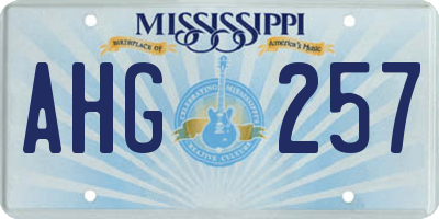 MS license plate AHG257
