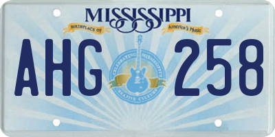 MS license plate AHG258