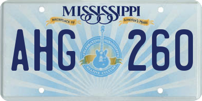 MS license plate AHG260
