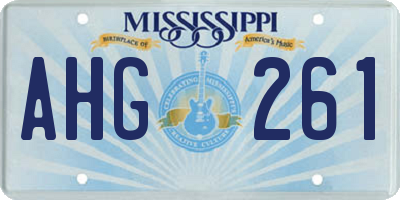 MS license plate AHG261