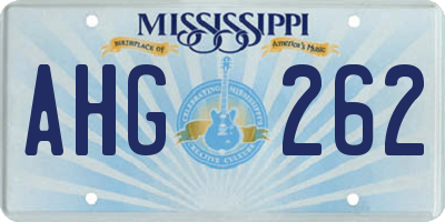 MS license plate AHG262