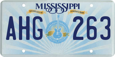 MS license plate AHG263