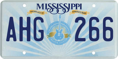 MS license plate AHG266