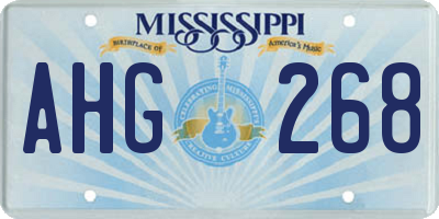 MS license plate AHG268