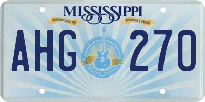 MS license plate AHG270