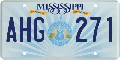 MS license plate AHG271