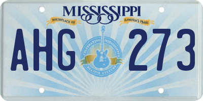 MS license plate AHG273