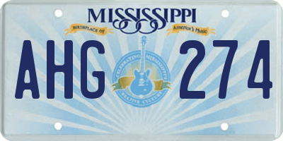 MS license plate AHG274