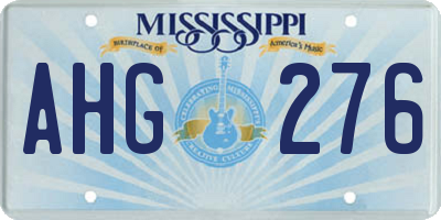 MS license plate AHG276