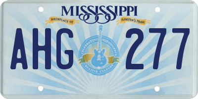 MS license plate AHG277