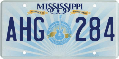MS license plate AHG284