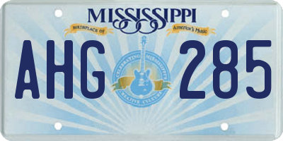 MS license plate AHG285