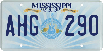 MS license plate AHG290