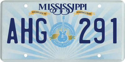 MS license plate AHG291