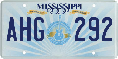 MS license plate AHG292