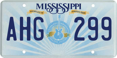 MS license plate AHG299