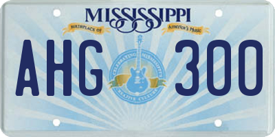 MS license plate AHG300
