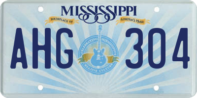 MS license plate AHG304