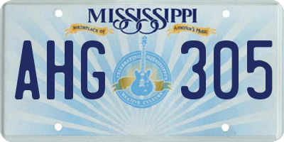 MS license plate AHG305