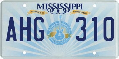 MS license plate AHG310