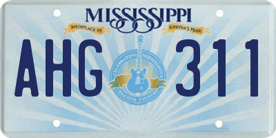 MS license plate AHG311