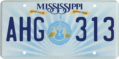MS license plate AHG313