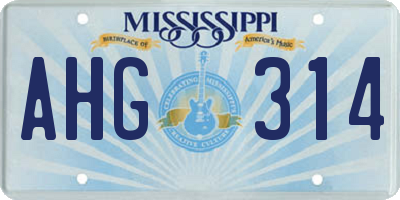 MS license plate AHG314