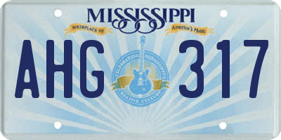 MS license plate AHG317