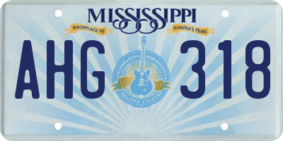 MS license plate AHG318