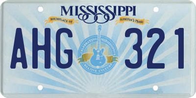 MS license plate AHG321
