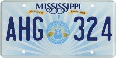MS license plate AHG324