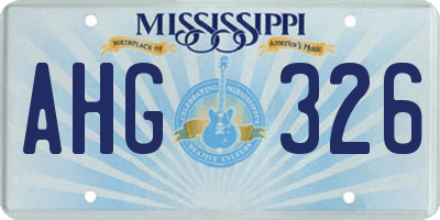 MS license plate AHG326