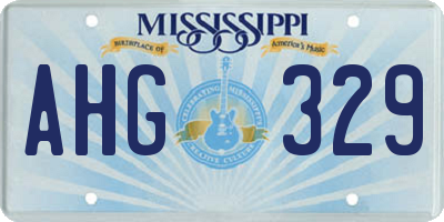 MS license plate AHG329