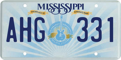 MS license plate AHG331