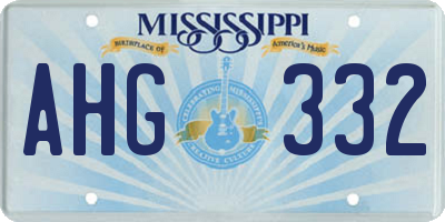 MS license plate AHG332