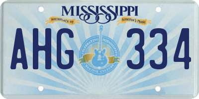 MS license plate AHG334