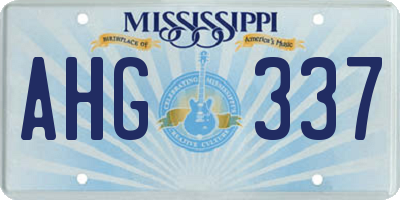 MS license plate AHG337