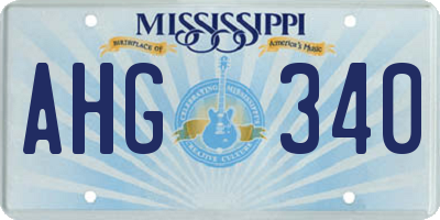 MS license plate AHG340