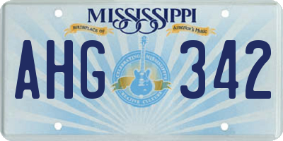 MS license plate AHG342
