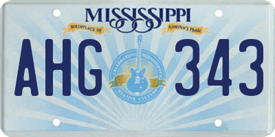 MS license plate AHG343