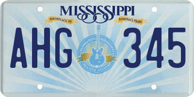 MS license plate AHG345