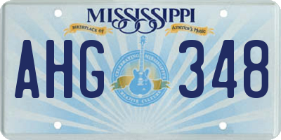 MS license plate AHG348