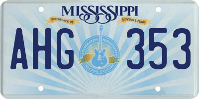 MS license plate AHG353